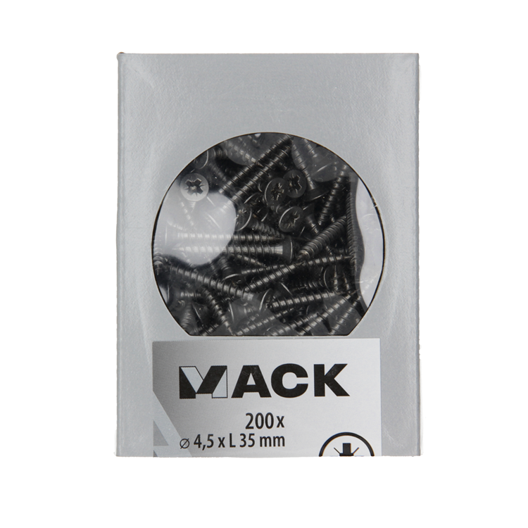 Mack 1020239 - spaanplaatschroef vz kop inox a2 200 st 4,5 x 35 mm | 2 stuks