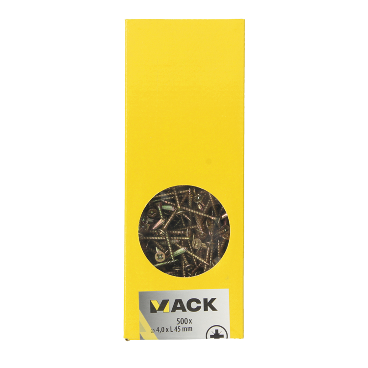Mack 1020263 - spaanplaatschroef vz kop gvz 500 st 4,0 x 45 mm | 1 stuks