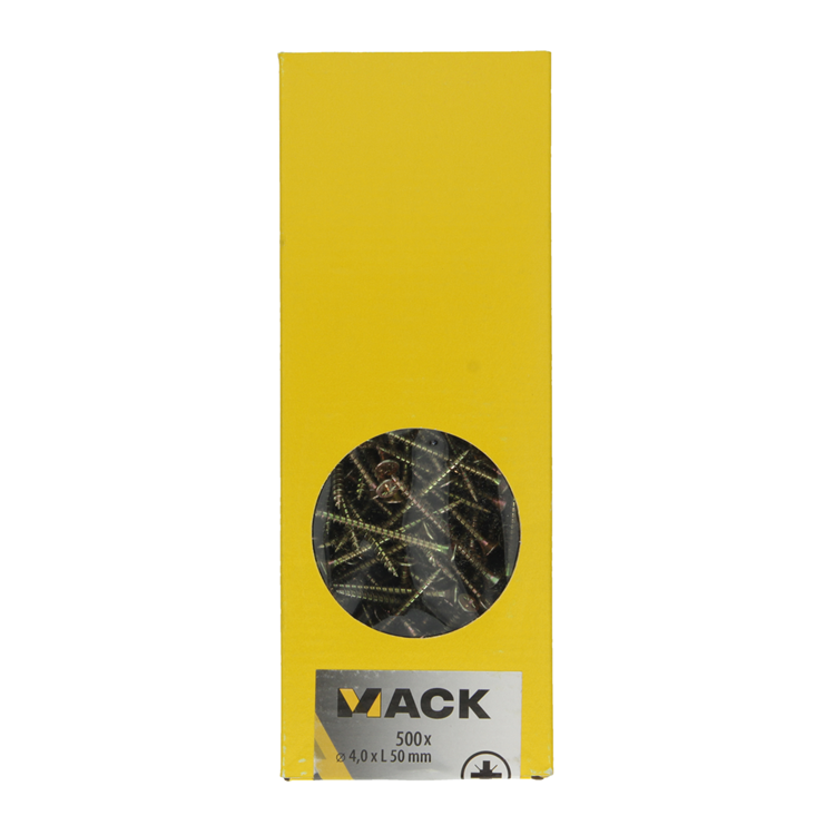 Mack 1020264 - spaanplaatschroef vz kop gvz 500 st 4,0 x 50 mm | 1 stuks