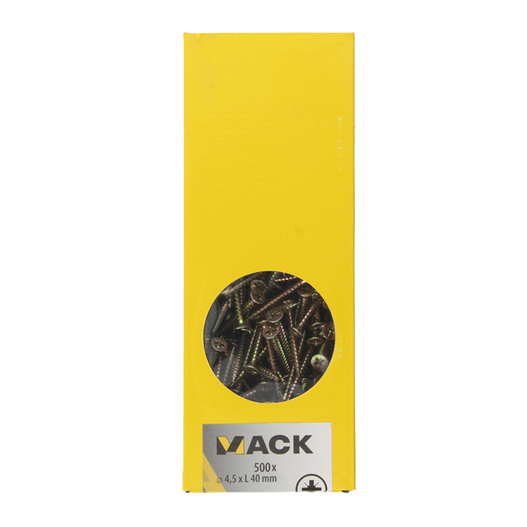 Mack 1020265 - spaanplaatschroef vz kop gvz 500 st 4,5 x 40 mm | 1 stuks