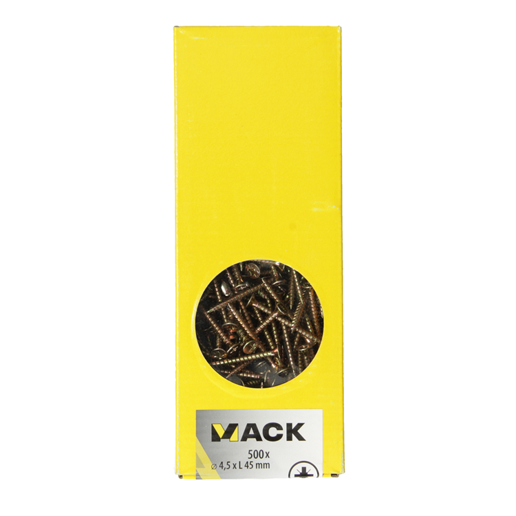 Mack 1020266 - spaanplaatschroef vz kop gvz 500 st 4,5 x 45 mm | 1 stuks