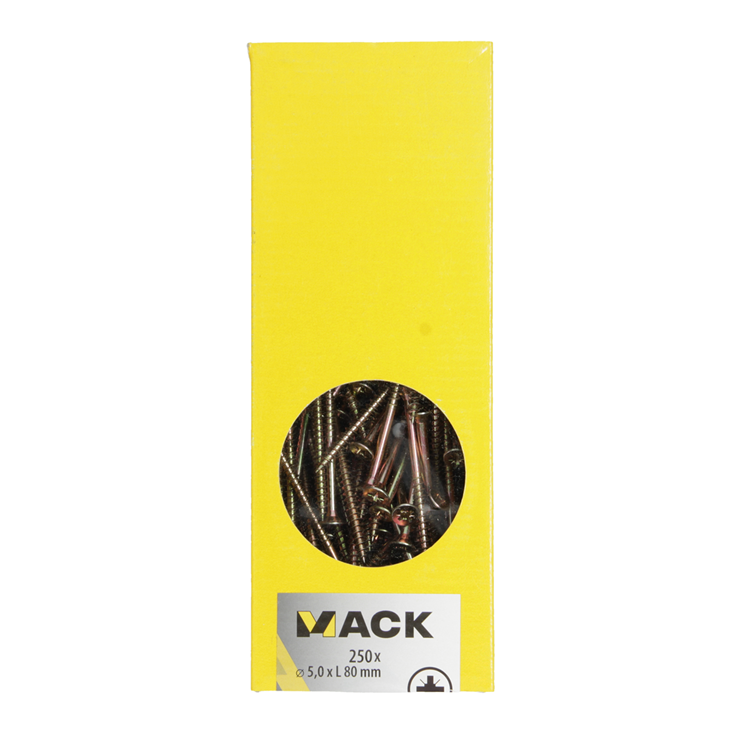 Mack 1020271 - spaanplaatschroef vz kop gvz 250 st 5,0 x 80 mm | 2 stuks