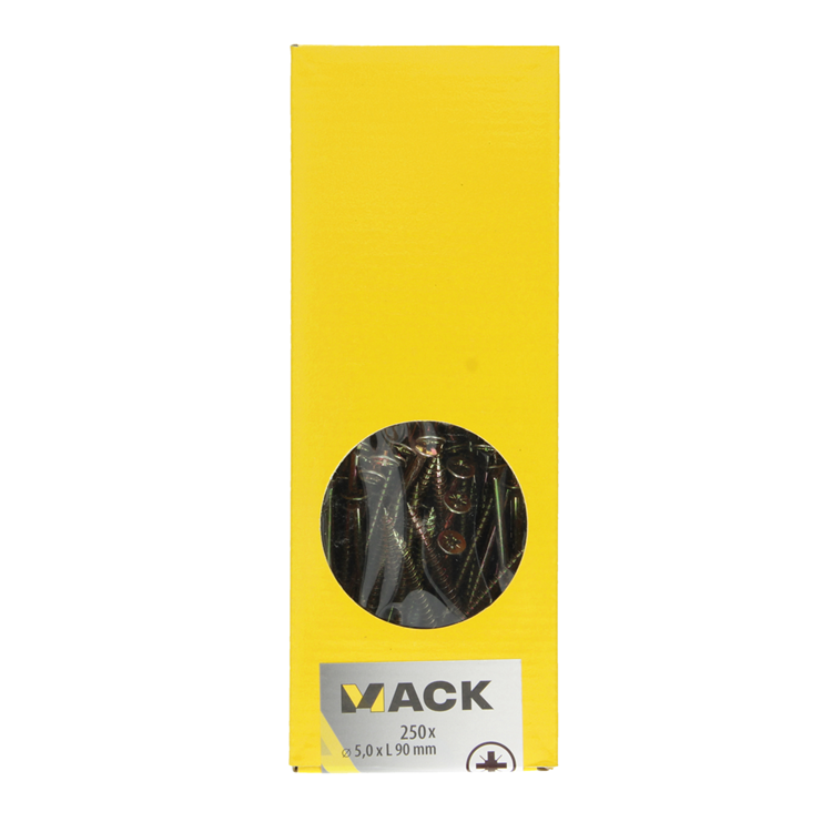 Mack 1020272 - spaanplaatschroef vz kop gvz 250 st 5,0 x 90 mm | 1 stuks