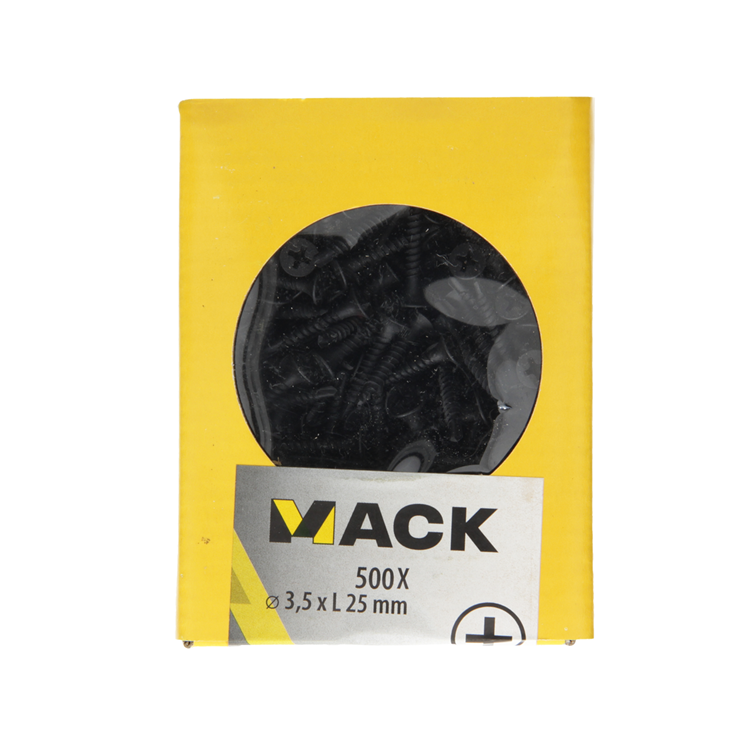 Mack 1020278 - gipsplaatschrf tekspunt zwart gefosfat. 500 st 3,5 x 25 mm | 5 stuks