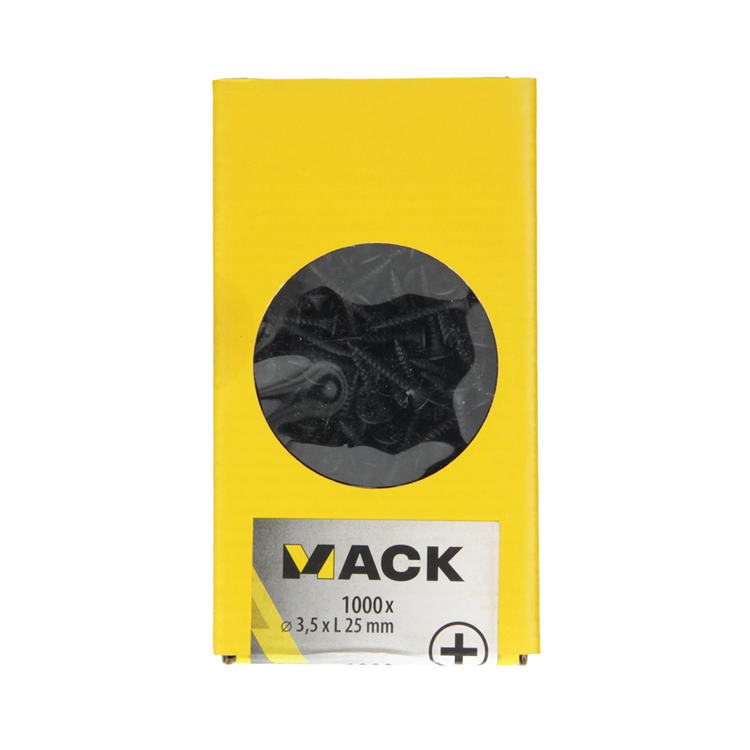 Mack 1020282 - gipsplaatschroef zwart gefosfat. 1000 st 3,5 x 25mm | 2 stuks