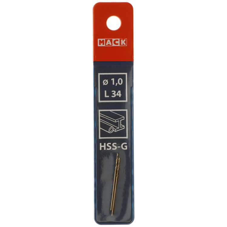 Mack 1018396 - metaalboor hss g din 338 ø 1,0 x 34 mm 2st | 5 stuks