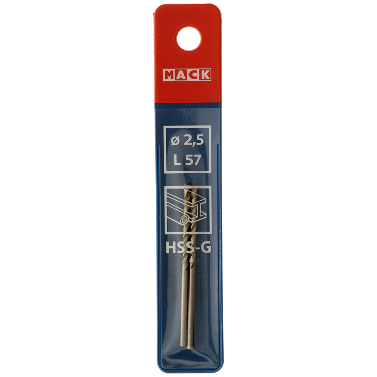 Mack 1018399 - metaalboor hss g din 338 ø 2,5 x 57 mm 2st | 5 stuks