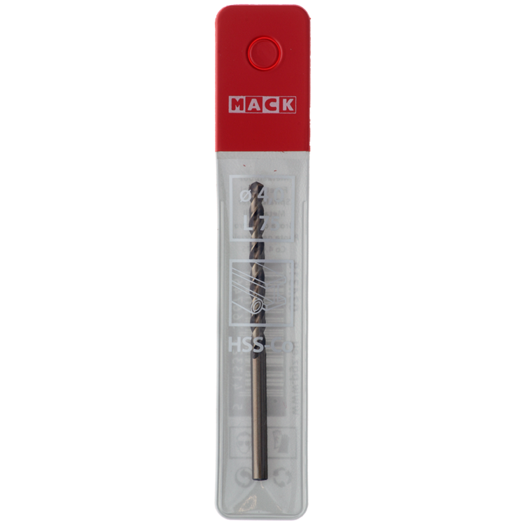Mack 1018424 - metaalboor hss co5% din 338 ø 4,0 x 75 mm | 5 stuks