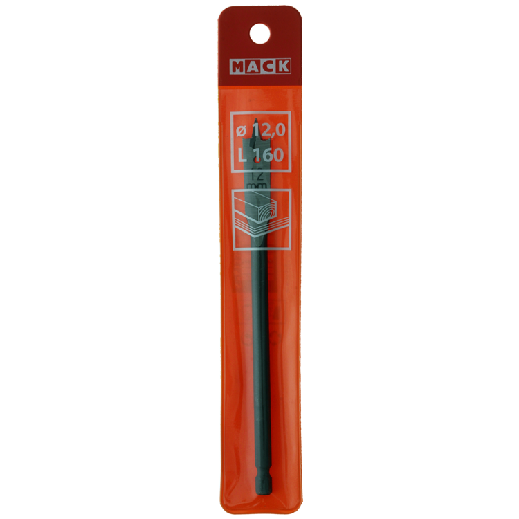 Mack 1018515 - platte houtboor din 7487 ø 12,0 x 160 mm | 5 stuks