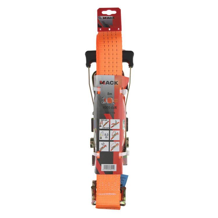 Mack 1023393 - spangordel pe, ratelspanner 2d50mm-8m max4000kg 2 klauwhaken | 5 stuks