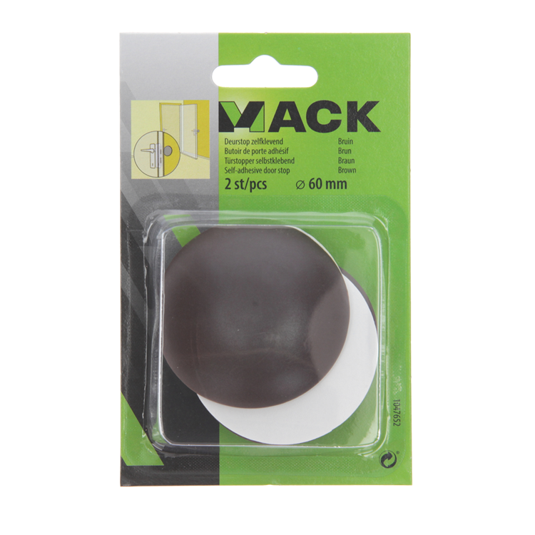 Mack 1047652 - deurstop zelfklevend bruin ø 60 mm 2 st pcs | 6 stuks