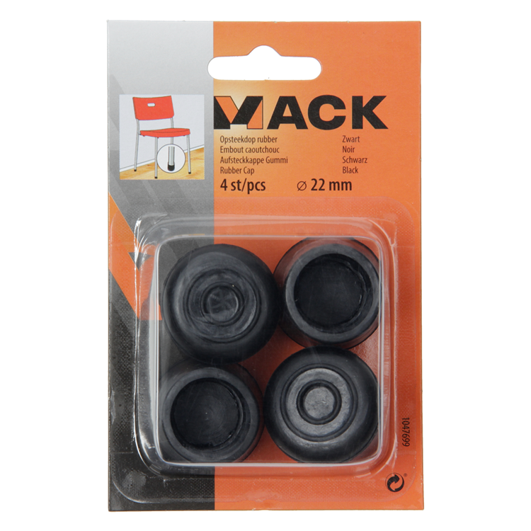 Mack 1047699 - opsteekdop rubber zwart ø 22 mm 4 st pcs | 6 stuks