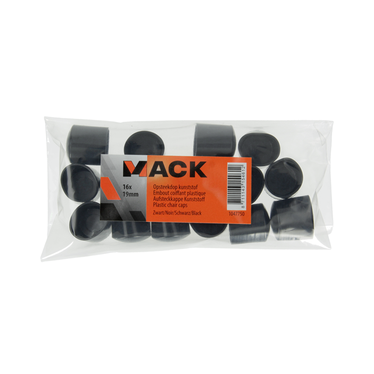 Mack 1047750 - opsteekdop kunststof zwart ø 19 mm 16 st pcs | 6 stuks