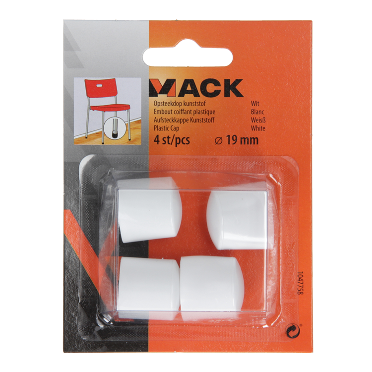 Mack 1047758 - opsteekdop kunststof wit ø 19 mm 4 st pcs | 6 stuks
