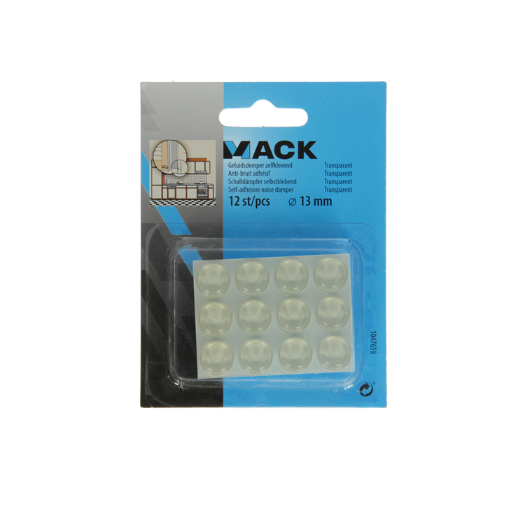 Mack 1047659 - geluidsdemper zelfklevend transparant ø 13 mm 12 st pcs | 12 stuks