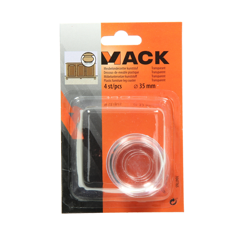 Mack 1047765 - meubelonderzetter kunststof transparant ø 35 mm 4 st pcs | 6 stuks