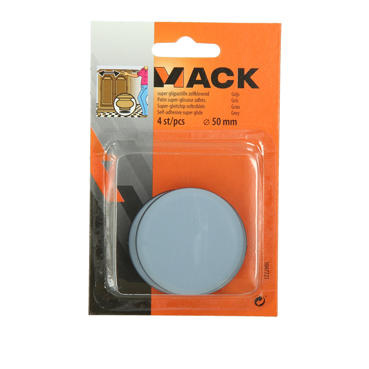 Mack 1047721 - super glijpastille zelfklevendgrijs ø 50 mm 4 st pcs | 6 stuks