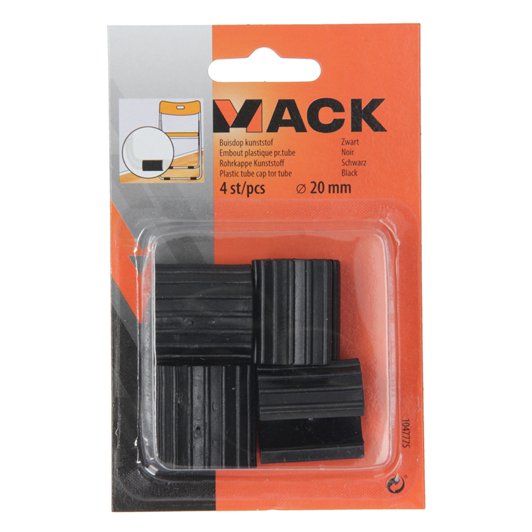 Mack 1047775 - buisdop kunststof zwart ø 20 mm 4 st pcs | 6 stuks