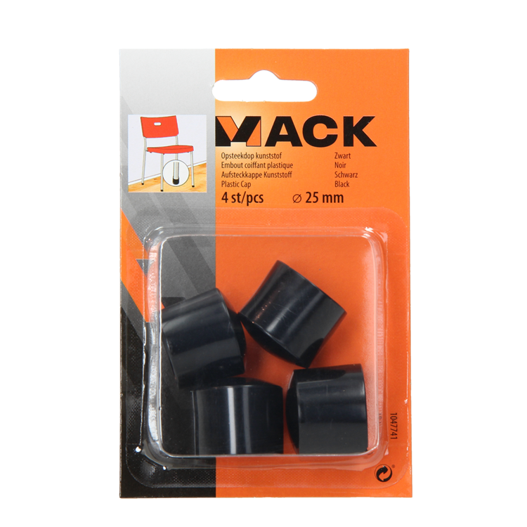 Mack 1047741 - opsteekdop kunststof zwart ø 25 mm 4 st pcs | 6 stuks