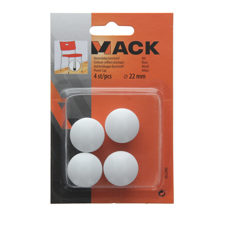 Mack 1047747 - opsteekdop kunststof wit ø 22 mm 4 st pcs | 6 stuks