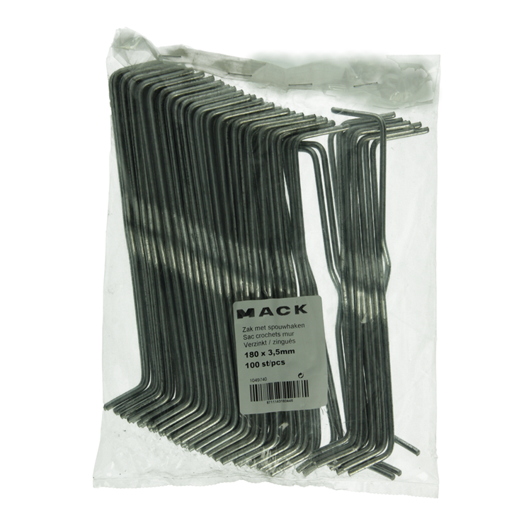 Mack 1049740 - zak met 100st spouwhaken verzinkt 180 x 3,5 | 5 stuks