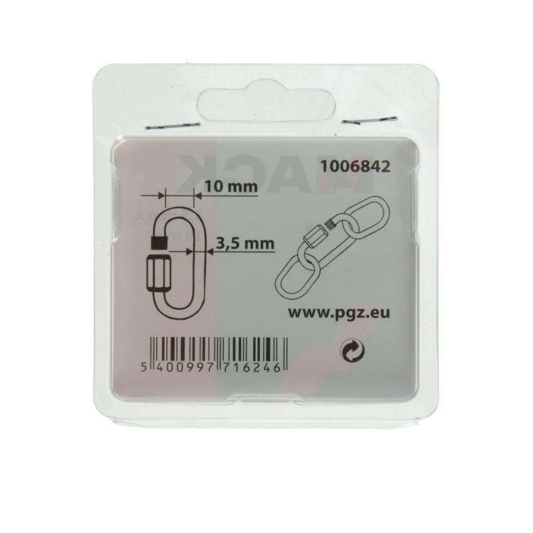 Mack 1006842 - 2 loze schakels verzinkt+moer bl 3,5mm | 5 stuks