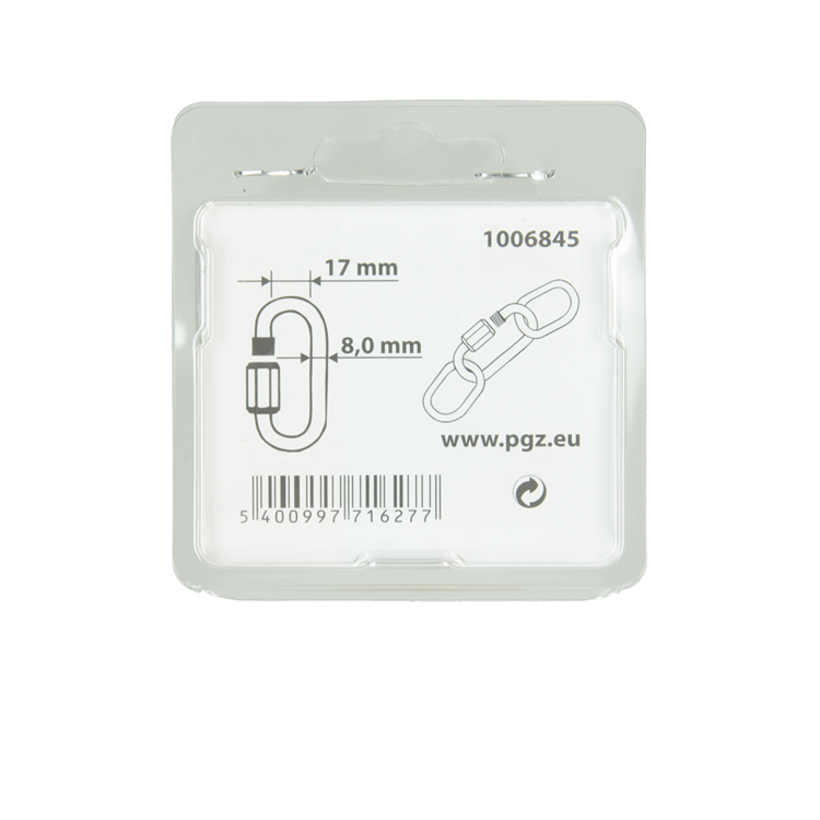 Mack 1006845 - 1 loze schakel verzinkt +moer bl 8mm | 5 stuks