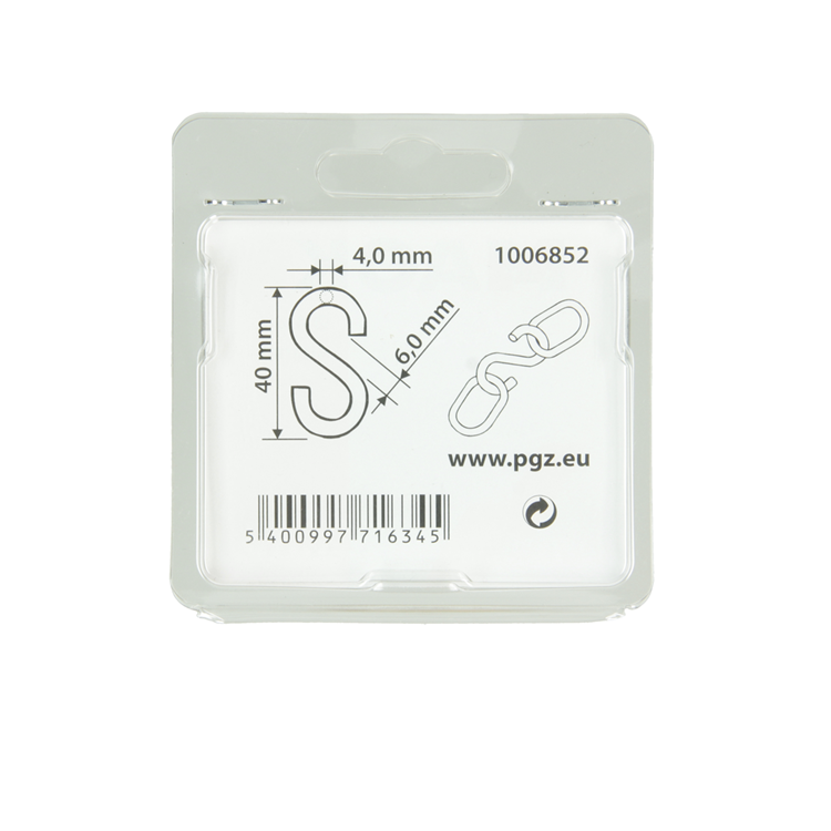 Mack 1006852 - 2 open s-haken verzinkt bl 4,0x35mm | 5 stuks