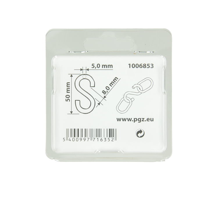 Mack 1006853 - 2 open s-haken verzinkt bl 5,0x45mm | 5 stuks