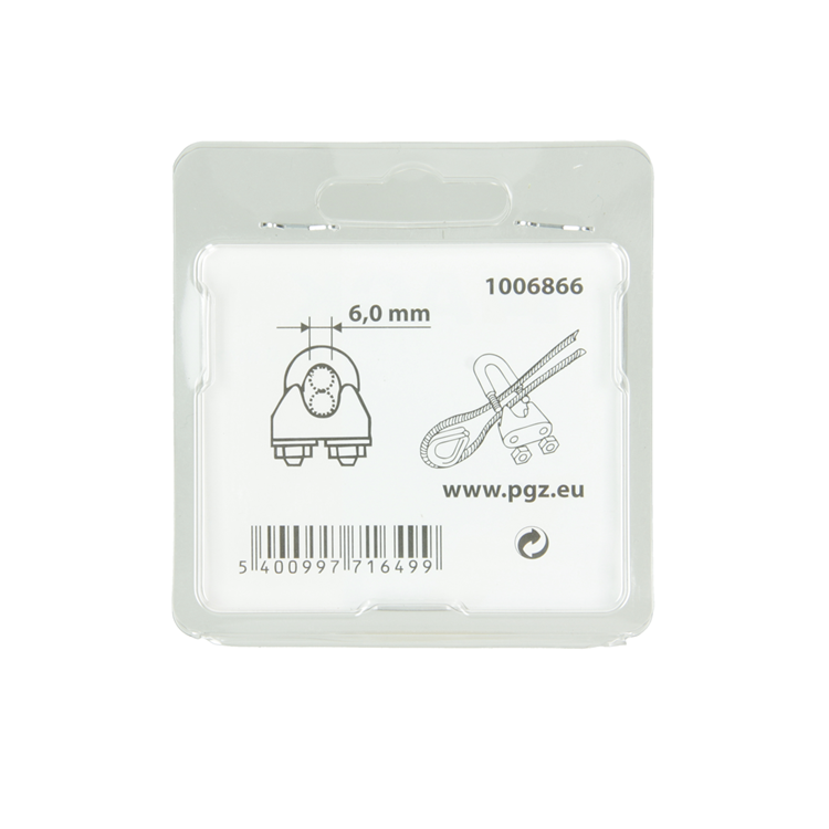 Mack 1006866 - 4 staaldraadklemmen crosby verzinkt 6mm bl | 5 stuks