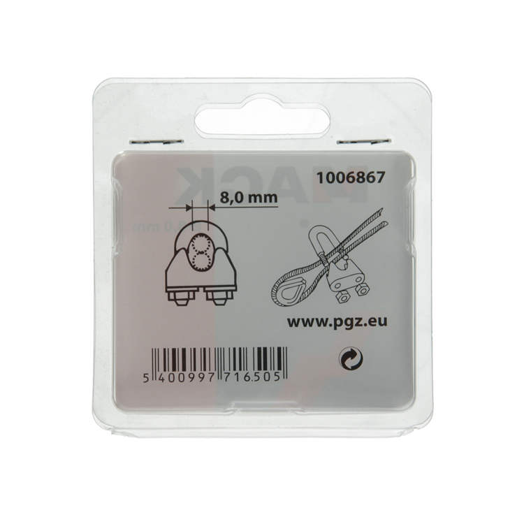 Mack 1006867 - 2 staaldraadklemmen crosby verzinkt 8mm bl | 5 stuks