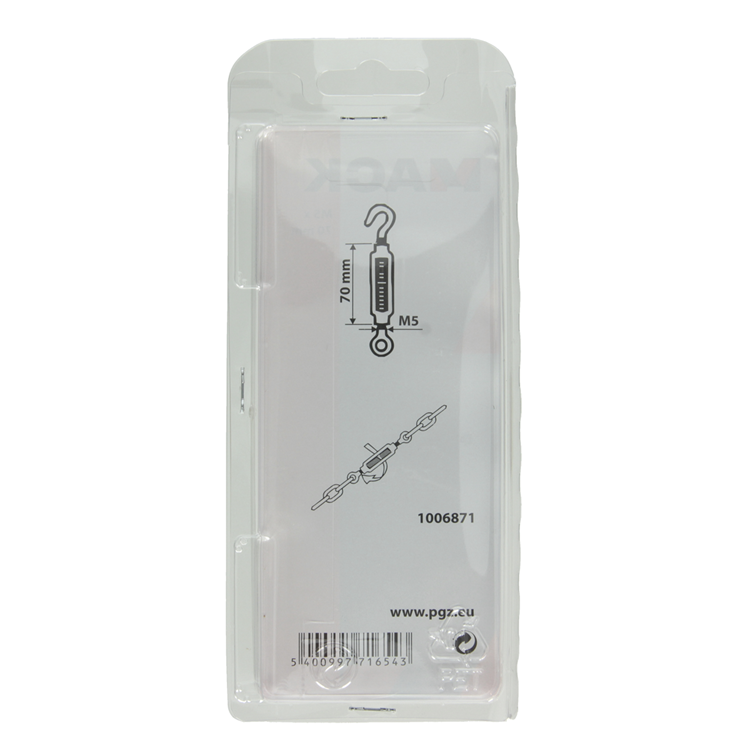 Mack 1006871 - 2 spanners: oog + haak verzinkt m5x70mm bl | 5 stuks