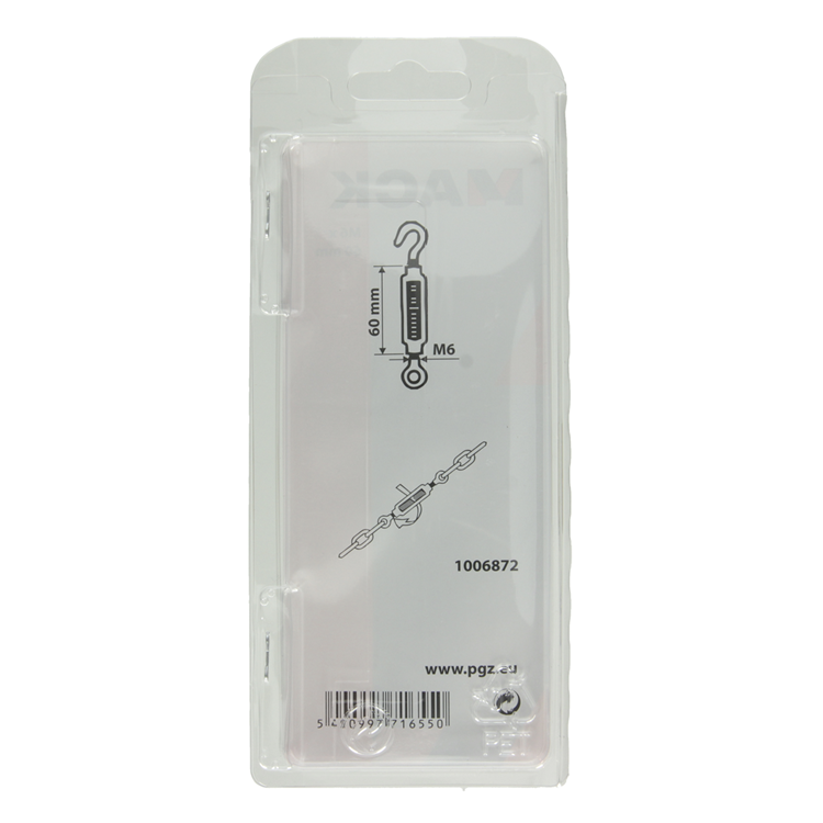 Mack 1006872 - 2 spanners: oog + haak verzinkt m6x60mm bl | 5 stuks
