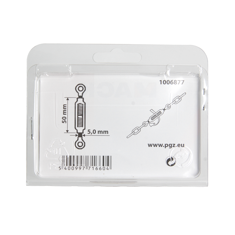 Mack 1006877 - 2spanners 2 ogen verzinkt m5x50mm bl | 5 stuks