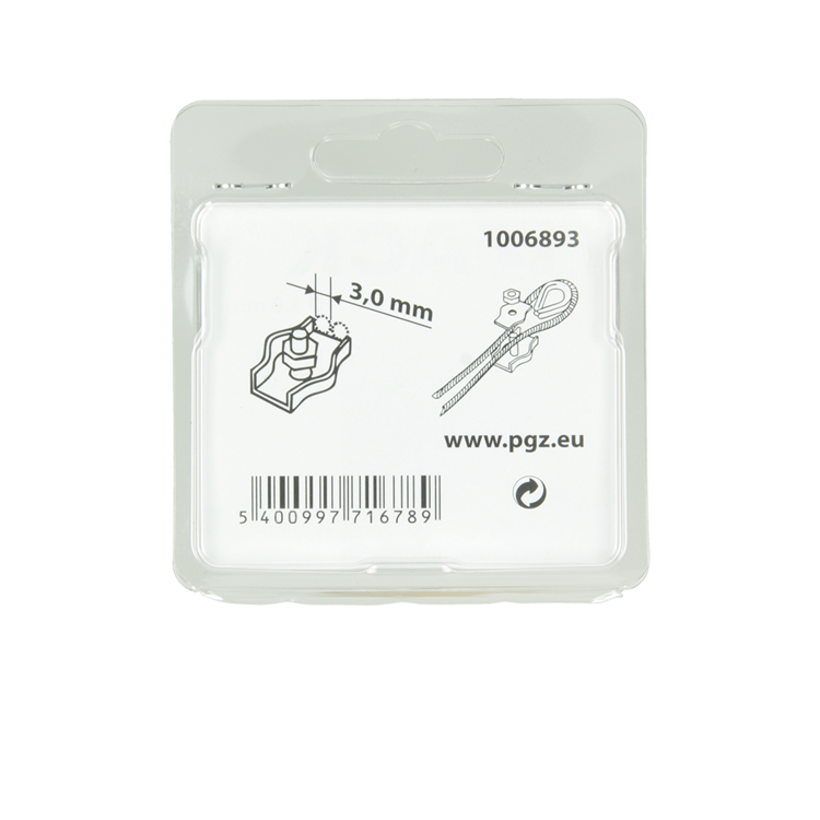 Mack 1006893 - 2 staaldraadklemmen simplex inox 1,5-3mm bl | 5 stuks