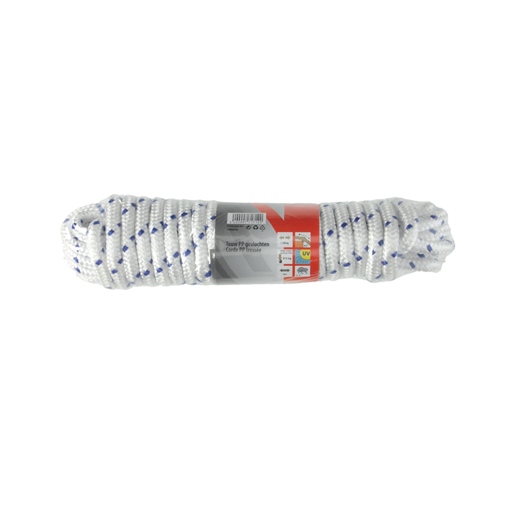 Mack 1006926 - pp gevlochten wit blauw streng12mm 10m | 5 stuks