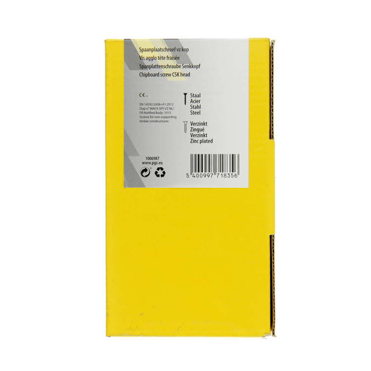 Mack 1006987 - spaanplaatschroef vz kop geelverzinkt 50st 6 x 140mm | 2 stuks