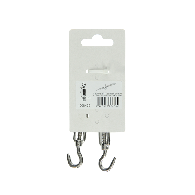 Mack 1008436 - 2 spanners oog + haak m5 x 50mm inox | 10 stuks