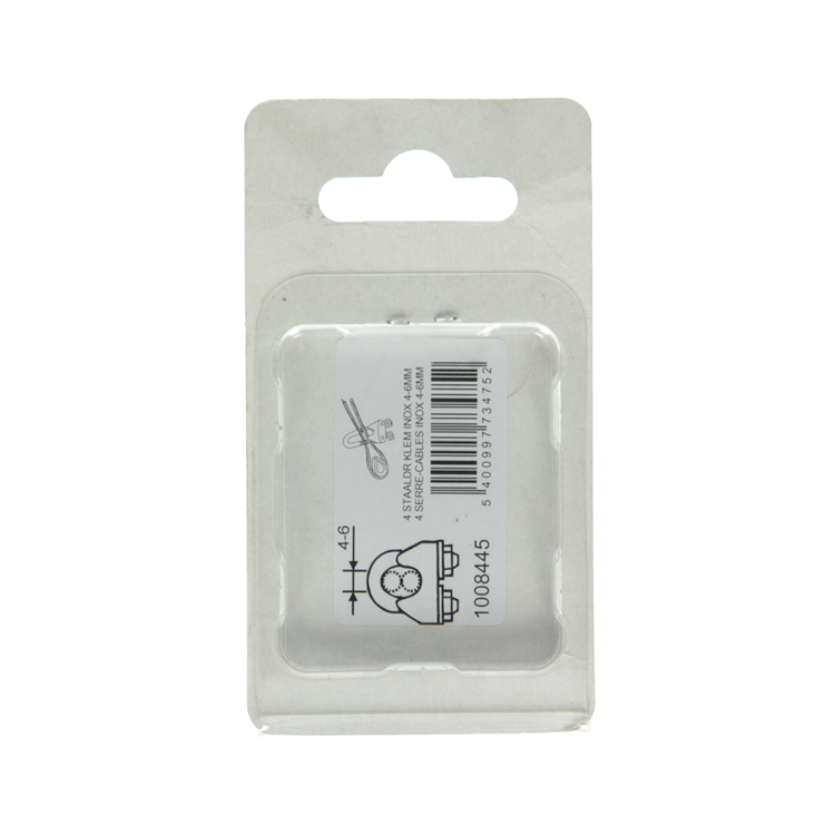 Mack 1008445 - 4 staaldraadklemmen 6mm inox | 10 stuks