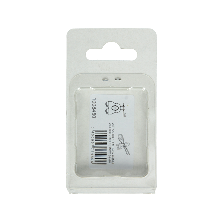 Mack 1008450 - 2 staaldraadklemmen 6-8mm inox | 10 stuks