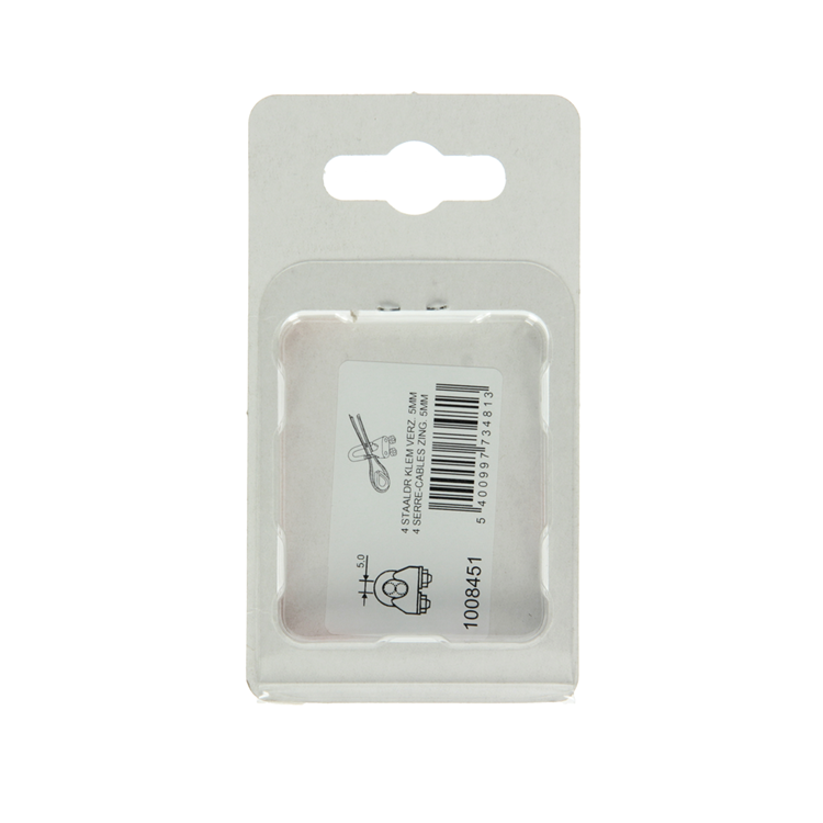 Mack 1008451 - 4 staaldraadklemmen 5mm verzinkt | 10 stuks