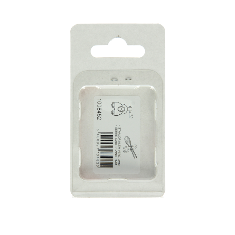 Mack 1008452 - 4 staaldraadklemmen 3mm verzinkt | 10 stuks