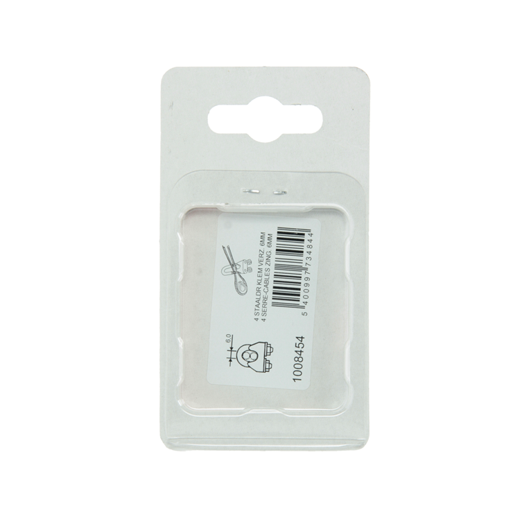 Mack 1008454 - 4 staaldraadklemmen 6mm verzinkt | 10 stuks
