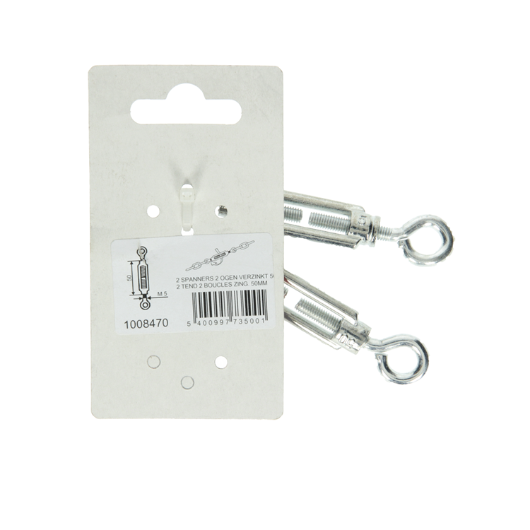 Mack 1008470 - 2 spanners 2 ogen m5 x 50mm verzinkt | 10 stuks