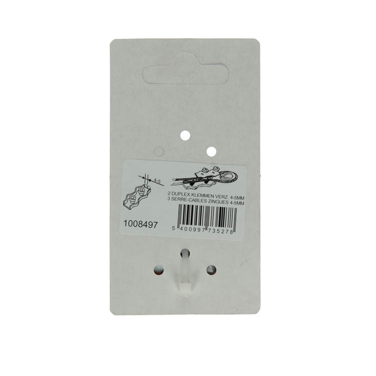 Mack 1008497 - 2 staaldraadklemmen 5mm duplex verzinkt | 10 stuks