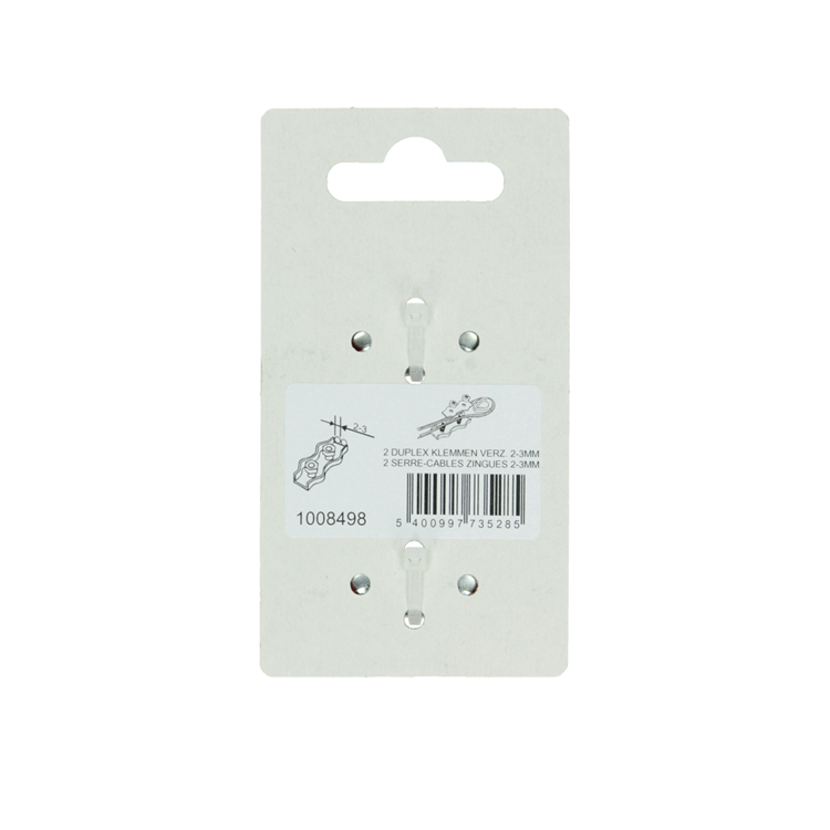 Mack 1008498 - 2 staaldraadklemmen 3mm duplex verzinkt | 10 stuks