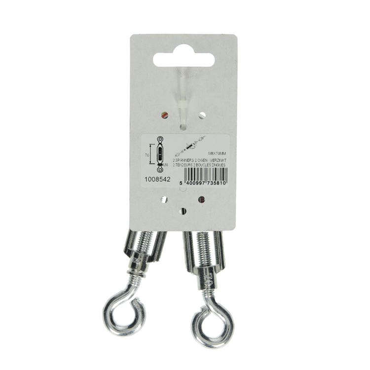 Mack 1008542 - 2 spanners 2 ogen m8 x 70mm verzinkt | 10 stuks