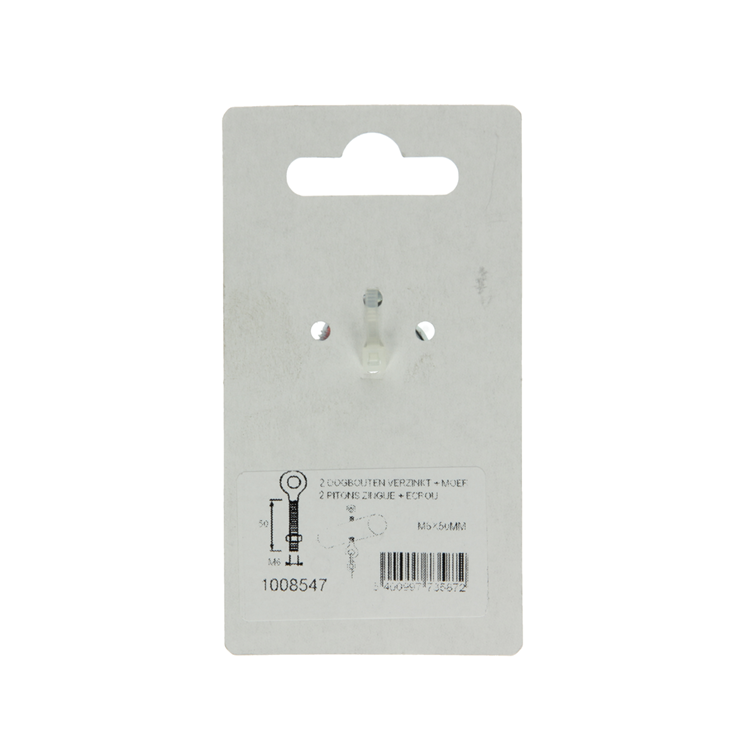 Mack 1008547 - 2 oogbouten + moer m6 x 50mm verzinkt | 10 stuks