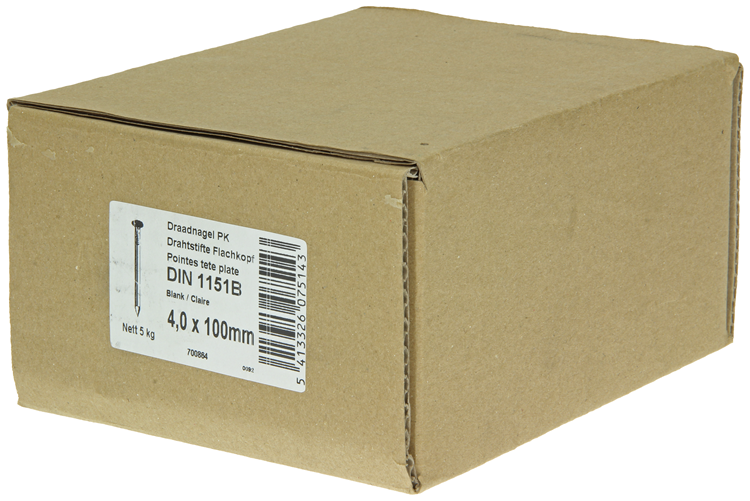 1015652 - doos 5 kg. nagels platte kop 4,0x100 mm | 3 stuks