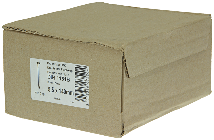 1015658 - doos 5 kg nagels platte kop 5,5x140 mm | 3 stuks